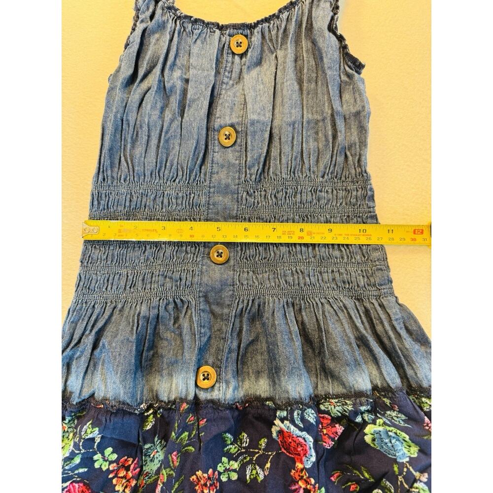 Lapis Anthropologie Women Sz S Western Cowgirl Chambray Denim Maxi Dress Smocked - Picture 5 of 9